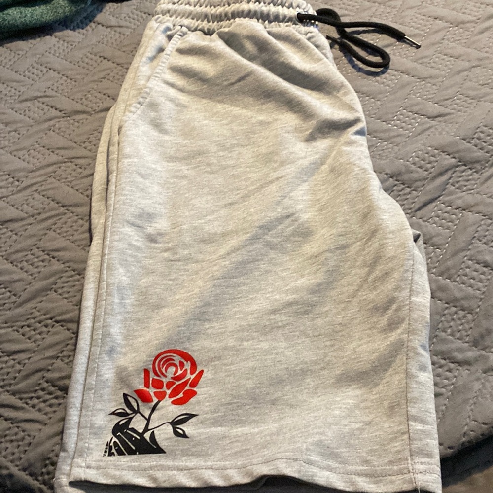 Mens drawstring athletic shorts.
